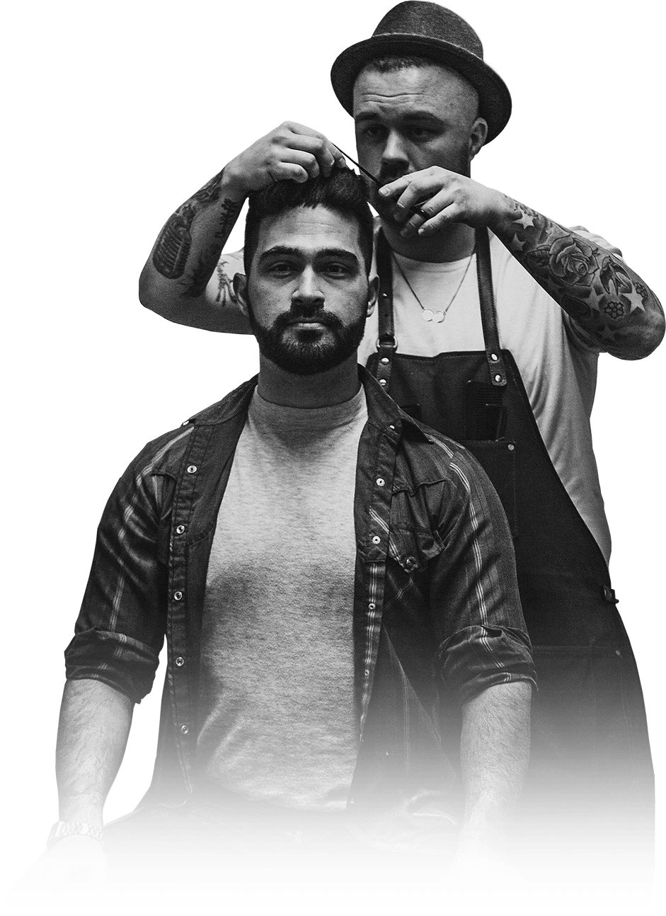 Barbier qui coupe des cheveux Barber Trimming Client Hair 1